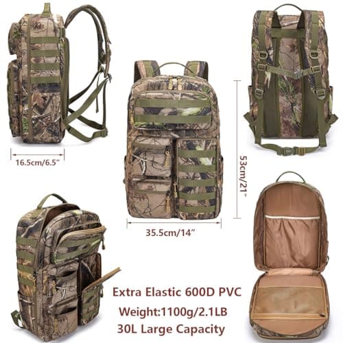 Tactical Camo Backpack for Men Women Waterproof Durable MOLLE Backpack Camping Hunting Emergency Preparedness