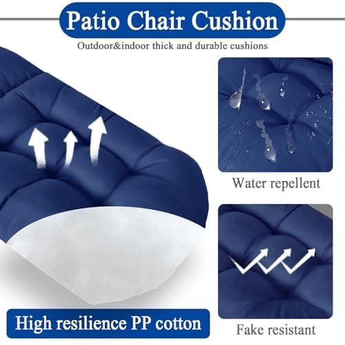 Adirondack Chair Cushion, Thick Indoor/Outdoor Rocking Chair Cushion with High Elasticity PP Cotton Water-Resistant Patio Furniture Cushions High Back Seat Pads for Porch Yard Lawn Chairs 44x19x4