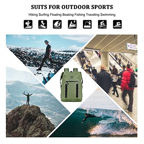 MIER Dry Bag Waterproof Backpack 30L Dry Sack Heavy Duty Roll-Top Closure for Kayaking, Beach, Boating, Swimming, Surfing