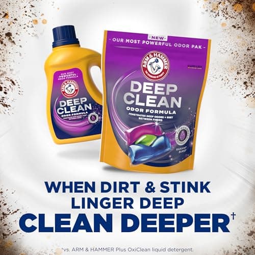 ARM & HAMMER Deep Clean Odor Formula Laundry Detergent Power Paks, 32 ct.