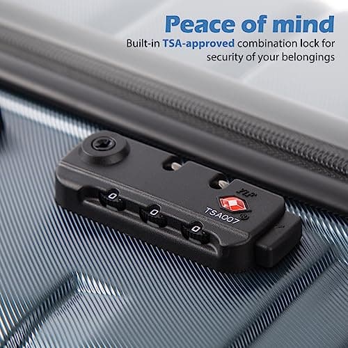 Coolife Expandable Suitcase PC ABS TSA Luggage 3 Piece Set Lock Spinner Carry on (Teal blue)