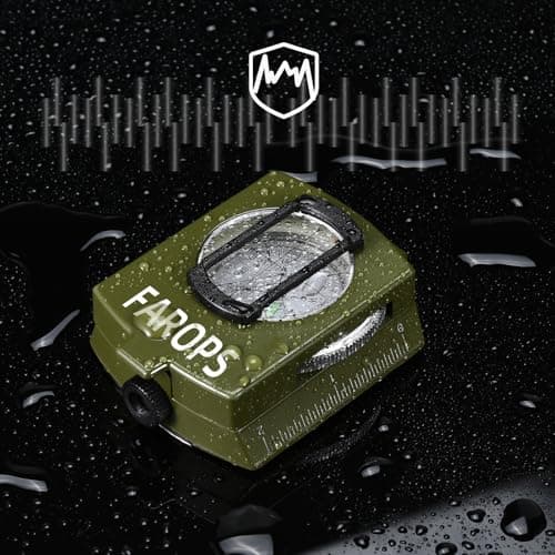 Military Lensatic Sighting Compass Survival with Carrying Bag, Compass for Hiking,Waterproof and Shakeproof, Army Green