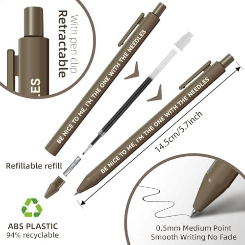 Funny Nurse Appreciation Gift for Nurse Week, Work & Graduation, Black Gel Ink Pens for CNAs, RNs & Women Nursing Students 10 Pack Nurse Pens Gift , Aesthetic Nurse Essentials, Funny Pens for Nurses B0GTYRFCYL