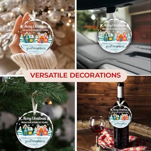 NewEleven Neighbor Gifts - Thank You Gift, Neighbor, Best Gift for Neighbors and Friends - Cute Ornament for Neighborhood from Friend - Christmas Ornament