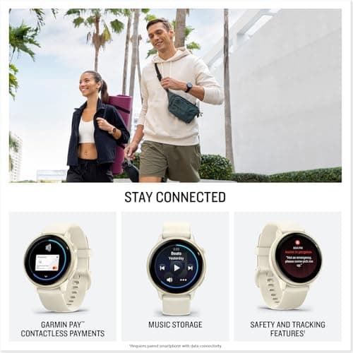 Garmin vívoactive® 6, Health and Fitness GPS Smartwatch, AMOLED Display, Up to 11 Days of Battery, Lunar Gold with Bone Band