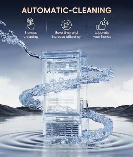 ecozy Under Counter Nugget Ice Maker Machine, Bulit-in & Freestanding, Horizontal Handle, Reversible Door, 66 Lbs/Day, Thickened Viewing Glass Window, Self-Cleaning & 24H Timer, Stainless Steel