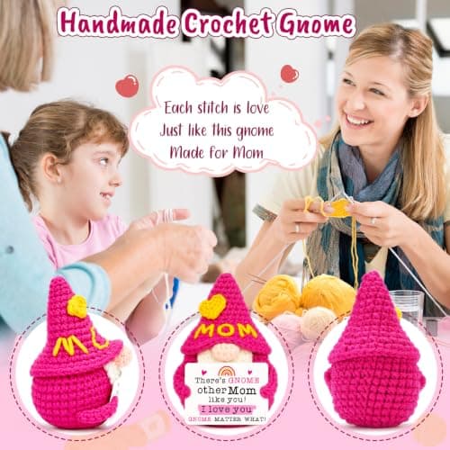 Funny Crochet Gnomes for Mother Mama Mommy Christmas Stocking Stuffers, Cute Mothers Day Gnome Gift from Son Kids, I Love You Mom Birthday Gifts from Daughter - Gifts for Mom Christmas B0F5HSJGL7