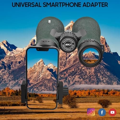 12x50 UHD Binoculars for Adults High Powered with Upgraded Phone Adapter - Large View, Lightweight, IPX7 Waterproof - Binoculars for Hunting Bird Watching Travel Cruise