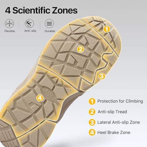 FREE SOLDIER Men's Durable Work Boots 6 Inches Lightweight Waterproof Hiking Boots Suede Leather Tactical Boots