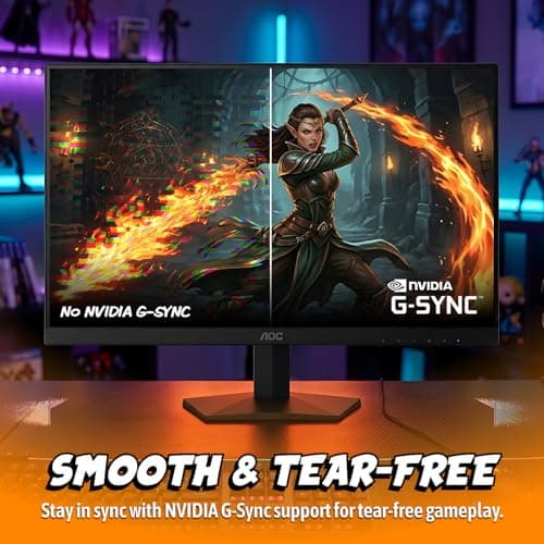 AOC 27 Inch QHD Gaming Monitor 240Hz 0.3ms, Overclock 260Hz, IPS, 2560x1440, G-Sync Compatible, HDR Ready, DisplayPort 1.4 HDMI 2.0, VESA Mount, 3-Year Zero-Bright-Dot, Q27G41ZE