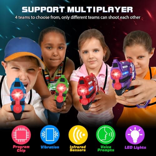 Laser Tag Guns Set of 4 Laser Tag Guns with Digital LED Score Display Vests,Gifts for Teens and Adults Boys & Girls,Adults and Family Fun,Gift for Kids Ages 8 9 10 11 12+Year Old Boy