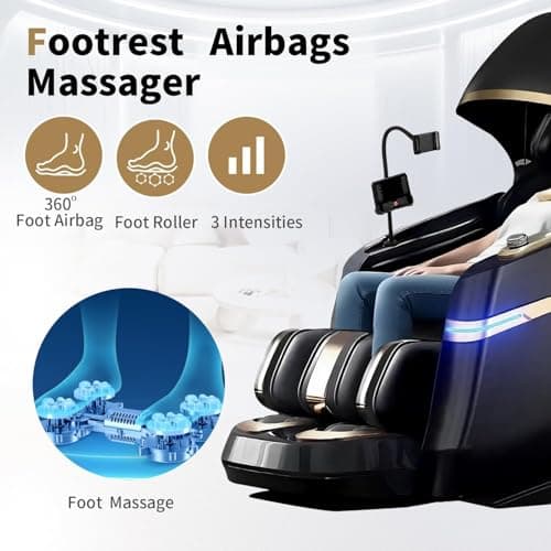 Full Body Zero Gravity Massage Chair, 51'' SL Track with 3 Levels Zero Gravity & Body Scan, 20 Auto Massage Programs, 3D Shiatsu Deep Tissue Massage, Foot Rollers, Airbag, Heating, Yoga Stretch