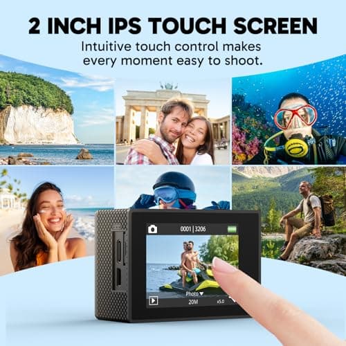 AKASO EK7000 Pro 4K30fps Action Camera with Touch Screen EIS 131ft Waterproof Underwater Camera Remote Control 5X Zoom with Helmet Accessories Kit (Standalone)