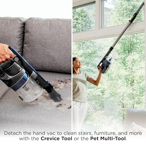 Shark | Pet Cordless Vacuum Cleaner | LED Headlights | Removable Handheld Vacuum for Pet Hair | Crevice Tool & Pet Multi-Tool Included | 40min Runtime | For Carpet & Hard Floors | Grey | IX141
