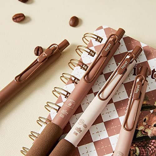 MOZXIRZ 4 Pcs Gel Ink Pens Retractable Pens Cute Pen 0.5mm Ballpoint Pen Office School Supplies for Girls Boys Women Men (Coffee) B0BWV2PMXC