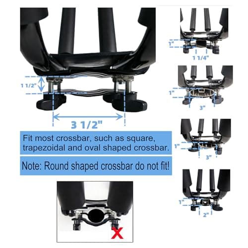 Kayak Roof Rack 2 Pairs Heavy Duty J-Bar Carrier Holder for Canoe, SUV, Cars, Truck, Surf Ski, Tie-Mount on Car Roof Top Crossbar for Trip - Includes 8 Pcs Ratchet, Set of 4
