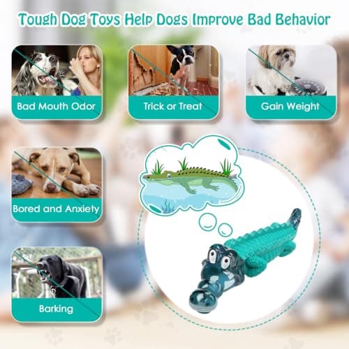 Alligator Dog Chew Toy for Medium & Large Breeds, Keep Them Busy, Reduce Boredom Jeefome Dog Toys for Aggressive Chewers B0BHN7K52L