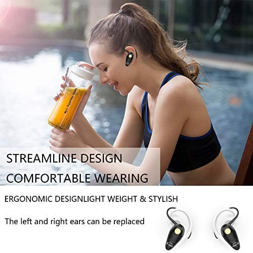 Kendir Bluetooth Headset, V5.0 Ultralight Wireless Headphone Cell Phone Earpiece with Mic Headsetcase,Volume Control, Handsfree Earbud,Compatible with Android/iPhone/Smartphones/Laptop
