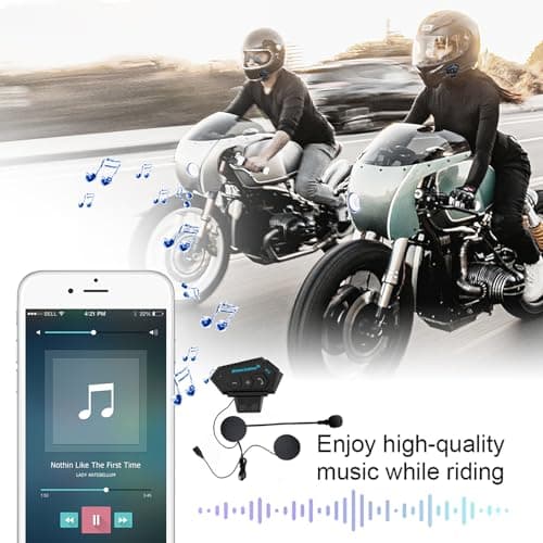 Motorcycle Helmet Headset Stereo Bluetooth Earphone Wireless Handsfree Mic Headphones Music Player for Motorbike Rider