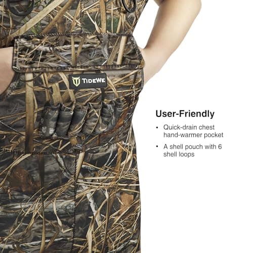 TIDEWE Hunting Waders with Boot Hanger & 600G Insulation, Waterproof Cleated Neoprene Bootfoot Fishing Chest Waders