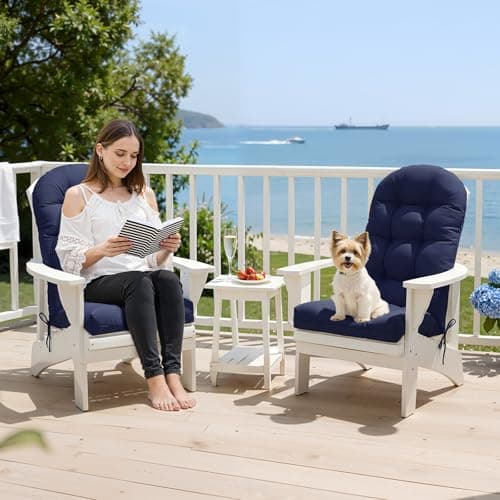 Gnostik 2 Pcs Outdoor Adirondack Chair Cushion 47x19.2x4 in, Floral Waterproof Indoor/Outdoor Thicken Larger High Back Outdoor Chair Cushions Lounge Cushion Replacement Cushions for Patio Furniture