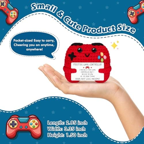 Gamer Gifts for Teen Boy, Positive Crochet Controller Gifts for Son Boyfriend Birthday, Gamer Gift for Teenage Boy, Boy Room Decor, Gaming Accessories for Kids Christmas B0F6YF4TJS