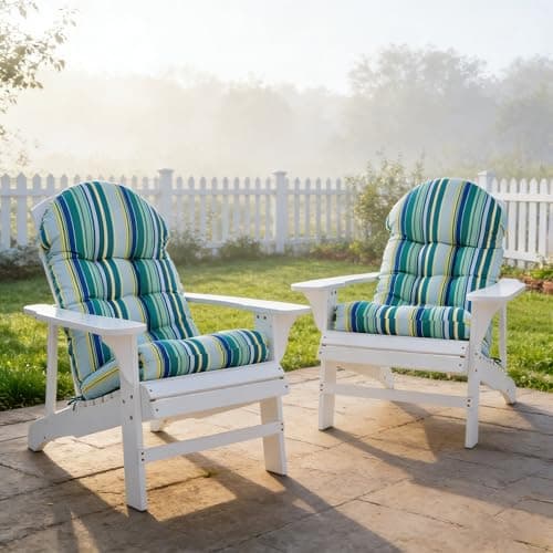 Enipate Weather Resistant Adirondack Chair Cushions High Back Indoor Outdoor Patio Tufted Thicken Lounge Cushion Seat Pads
