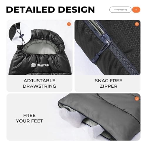 Sleeping Bag for Adults Warm Weather, Compact Lightweight Backpacking Sleeping Bag with Compression Sack, Camping Essentials Gear for Hiking Travel Climbing Outdoor & Indoor Use