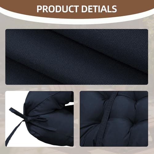 Outdoor Adirondack Chair Cushions Set of 2, 44x19x4 Inch Rocking Chair Cushion, High Back Patio Soft Seat Pad with Ties, Indoor Outside Use, Fade-Resistant & Waterproof, Dark Blue
