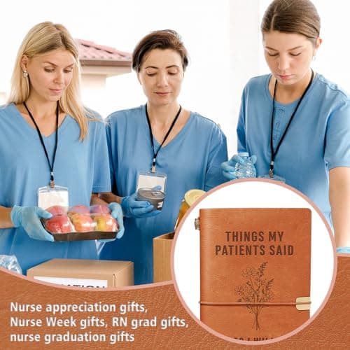 Nurses Appreciation Graduation Gifts for Women, LPN RN Nursing Student Gift for Nurses Week/Day, Engraved Refillable Notebook GiltGlimmer Nurse Gifts, Things My Patients Said Journal Leather Notebook B0GK6M9WZJ