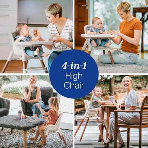 Chicco Zest LE 4-in-1 Folding High Chair, Feeding Chair, Toddler Chair and Youth Stool, Multi-Use Easy Clean High Chair, Chai/Beige