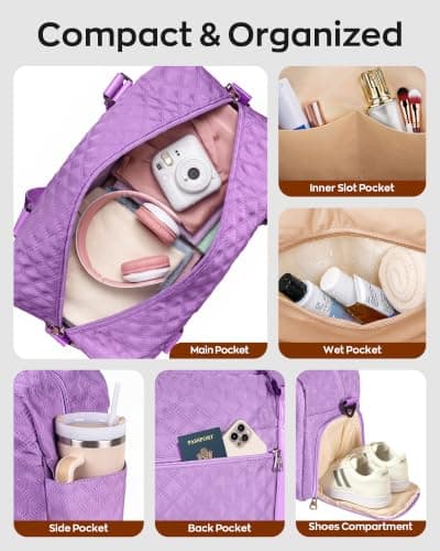 Girl Gifts, Kids Overnight Bag, Birthday Gifts for Women Daughter Sister Friends 8 9 10 11 12 13 14 15 16 17 18 Year Old Girl Duffle Bag Teen Girl Gifts Trendy Stuff Initial Travel Weekender Dance Bag B0DT6QHCXW