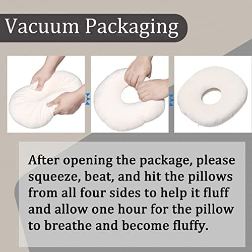 coceyese Ear Piercing Pillow for Side Sleepers with Ear Hole, O-Shaped Side Sleeping Pillow, Ear Guard Pillow for CNH, Relief Ear Pain Ear Inflammation Pressure Sores…