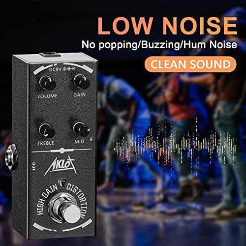 High Gain Distortion Guitar Pedal, AKLOT Electric Effects Pedals Mini Single Type DC 9V True Bypass