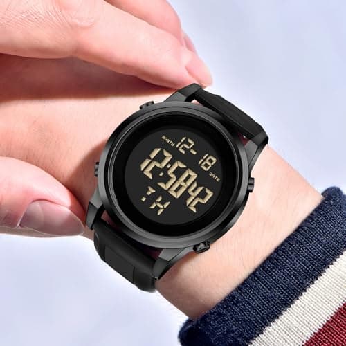 MONDISOLT Military Black Waterproof Sports Wrist Watches for Men Digital Tactical Mens Sport Watches Waterproof Military