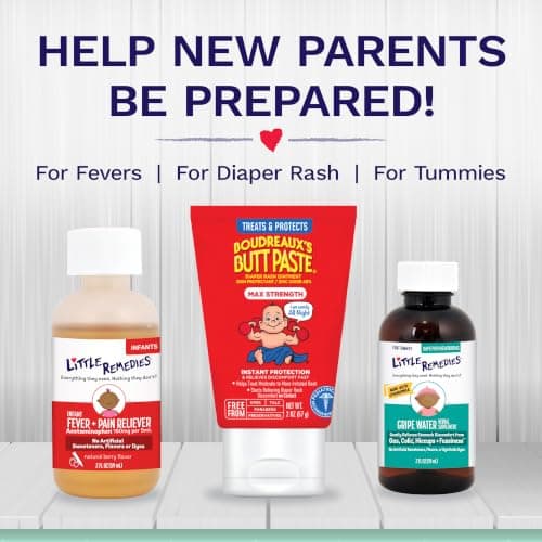Little Remedies New Baby Essentials Kit with Saline Nasal Spray, Diaper Rash Cream, Gas Relief Drops, Gripe Water & More, Safe for Newborns, Multi-Color B075G6XMSF