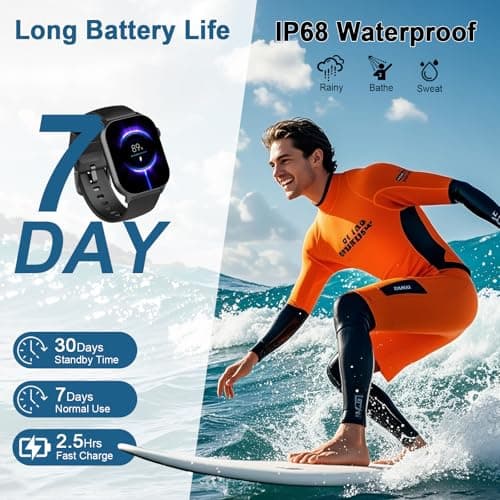 Smart Watch for Men Women(Answer/Make Calls), 1.95"HD 2025 New Smartwatches with Heart Rate/Sleep Monitor/Pedometer, Fitness Tracker 113+ Sport Mode IP68 Waterproof Running Watch for Android iOS
