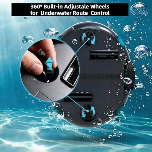 Robotic Pool Cleaner, Cordless Pool Vacuum Robot,Dual Motors & Filters, Smart Self-Parking,IPX8 Waterproof,Powerful Suction, Inground/Over-Ground Pool Skimmer (Button Operation-update4)