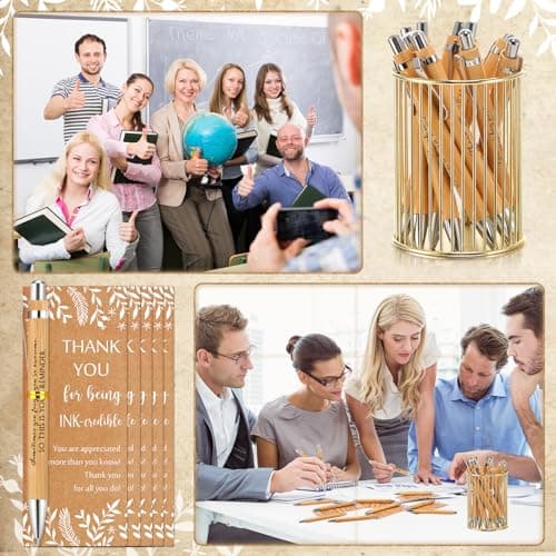 Employee Appreciation Gift, Thank You Ballpoint Pen with Greeting Card for Medical Assistant Vet Tech Week Women Men Team ReliThick 30 Sets Inspirational Pens Bulk Customer Service Week Gifts B0DHFVH6YB