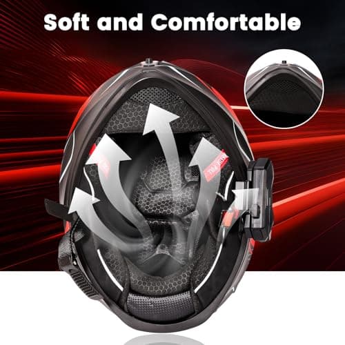 Bluetooth Motorcycle Helmet, Modular Motorcycle Helmet, DOT Approved Intercom System with Built-in Bluetooth