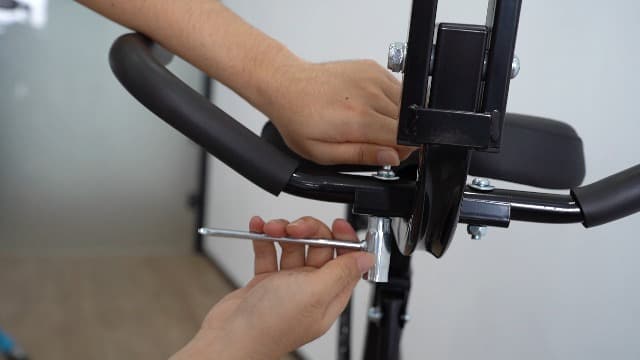 Foldable Exercise Bike, Multifunctional Indoor Stationary Bikes for Home with 8-Level Magnetic Resistance, Quiet Workout Bike with Arm Resistance Bands, LCD Monitor, 300LBS Capacity