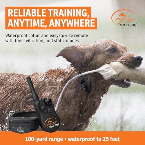 SportDOG Brand YardTrainer 100 Remote Trainer for Dogs Shock Collar with Remote, Waterproof, Submersible Up to 25 Ft, DryTek Technology, Trainer with Shock, Vibrate, and Tone