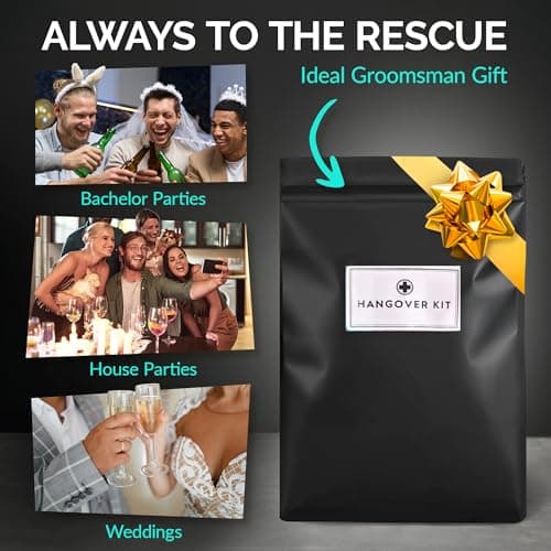 5 Pre-Filled After Party Kits for Bachelor Party Favors, 21st Birthday Gift, Wedding Favors, Guys Trips, Cruises & Celebrations | 9 Piece After Party Supplies & Bag (5 Kits) B0G4HFYVZH