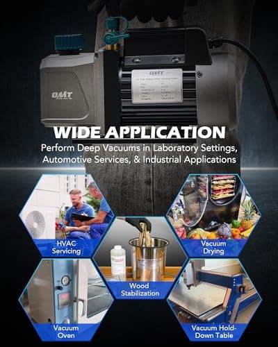 Orion Motor Tech Vacuum Pump, 3.5 cfm 1/4 hp HVAC Single Stage Vacuum Pump for R12 R22 R134a R410a R502, Auto AC Vacuum Pump Kit for Automotive Air Conditioner Resin Degassing & More, Oil Included