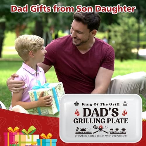 Dad Christmas Birthday Gifts,Best Dad Ever Gifts from Daughter Son,Funny BBQ Grilling Platter with Apron Sets Thanksgiving Xmas White Elephant Present for Bonus Step New First Daddy Father Papa