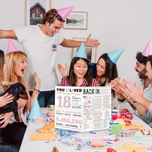 18th Birthday Card,Happy 18th Birthday Gifts for Girls,Funny 18th Birthday Gift for Daughter Niece,Best 18 Year Old Bday Decorations for Girl