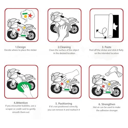 3 Racing Sticker Motorcycle Decals Vinyl Stickers for Cars Dirt Bike Stickers Tool Box Stickers Suitable for Motorcycles,Cars,Racing Vehicles,Helmets,etc