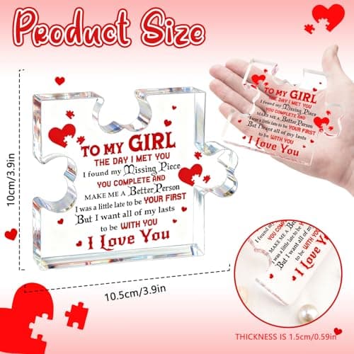 I Love My Gf, I Love My Girlfriend, Gf Gifts, Miss You, Gift for Gf, Valentines Day Gifts for Gf, Girlfriend Birthday Gift Ideas, Soulmate Gifts for Her, To My Girl Acrylic Block