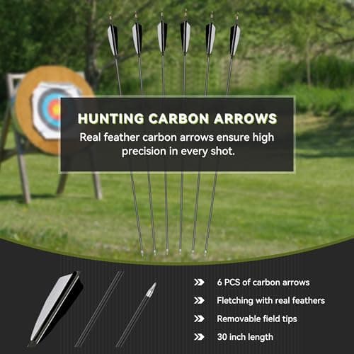 Black Hunter Recurve Bow and Arrow Set, GLURAK 60'' Wooden Takedown Recurve Bows Package, Archery Bow Kit for Target Practice and Hunting, Right Hand, 25-50 Lbs