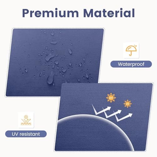 UDPATIO Adirondack Chair Cushion with Ties - Fade-Resistant Waterproof Outdoor Recliner High Back Seat Pads for Rocking Chairs, Patio, Deck, Porch, Lawn (Upper & Lower Back Support),Light Blue,1 PC